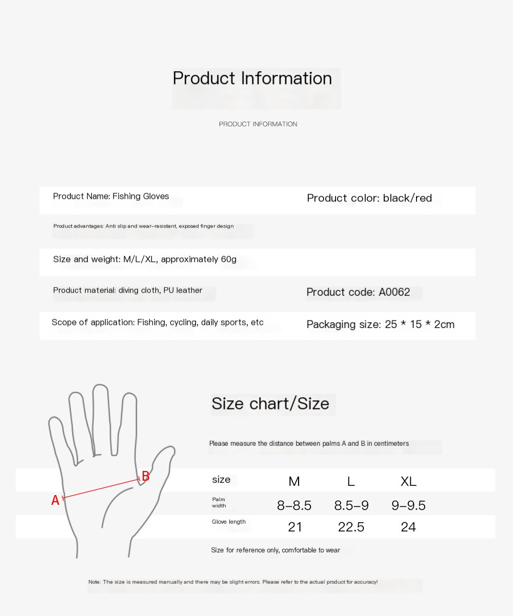 Fishing Gloves - Red