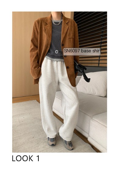 Suede Silhouette Loose Suit Jacket Image 3