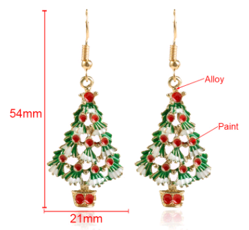 Christmas Tree Pendant Earrings 2