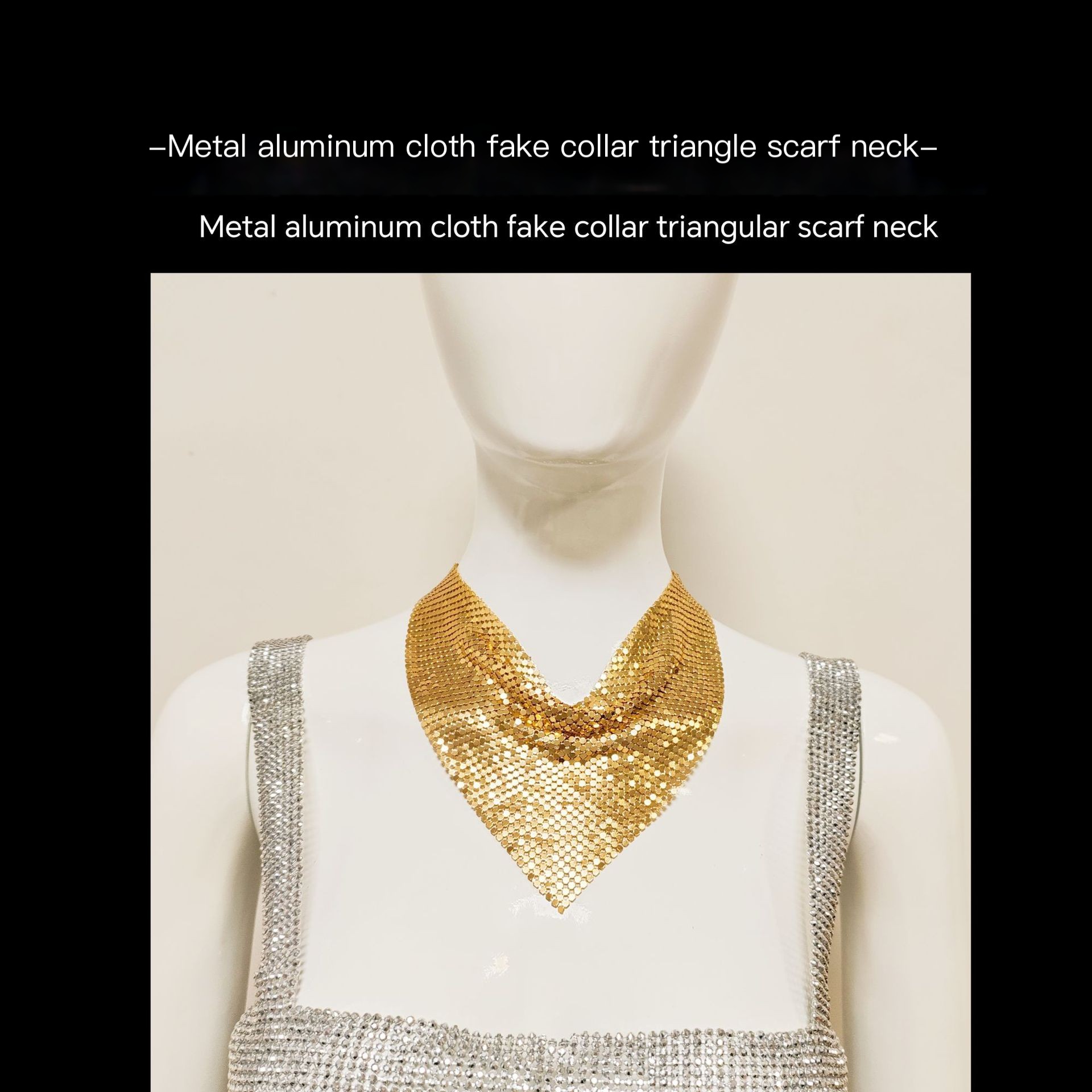 Metallic Triangle Scarf Necklace Gold