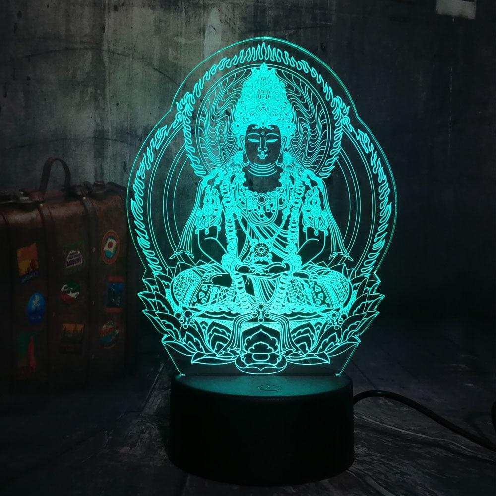 3D Buddha Night Light Color Options