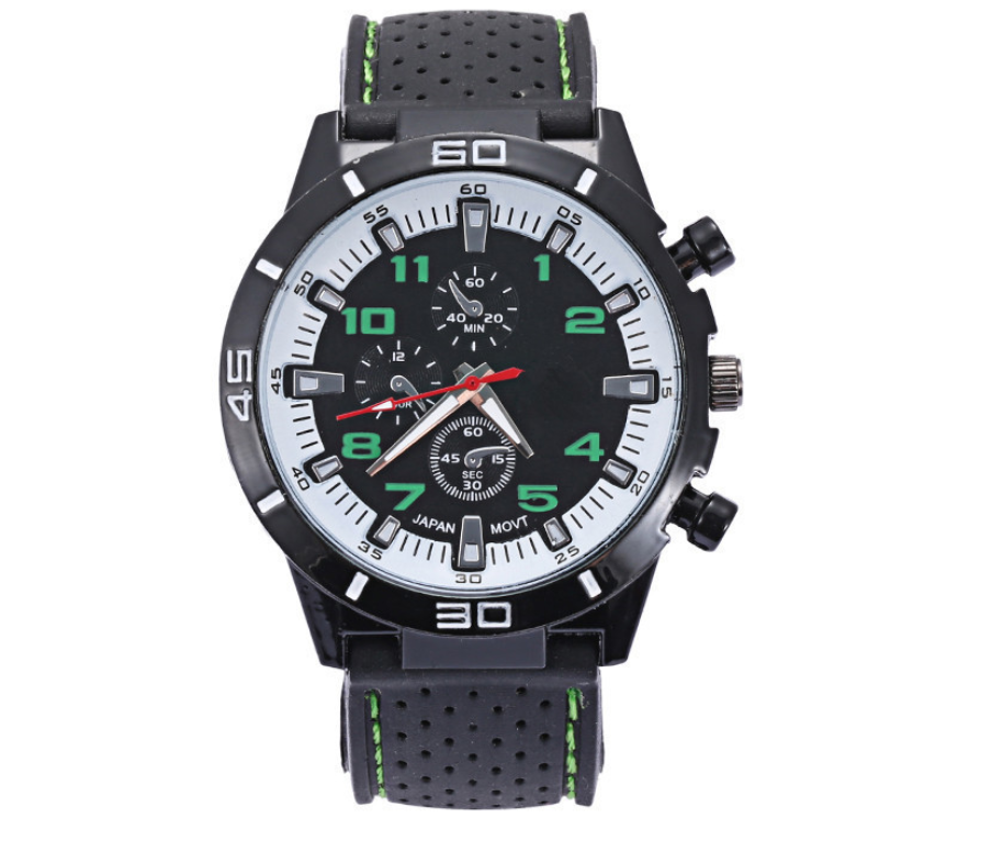Silicone Car-Line Sports Watch Color Options