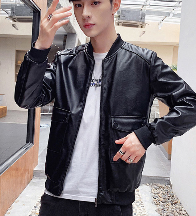 Men's PU Leather Jacket Image 1
