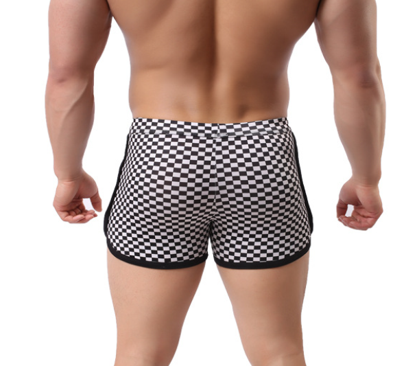 Black and White Plaid Men's Underwear Casual 4