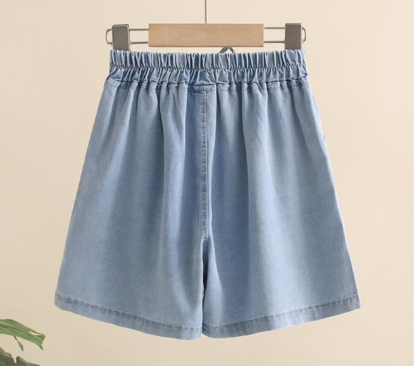 Cherry Cotton Denim Shorts Back View