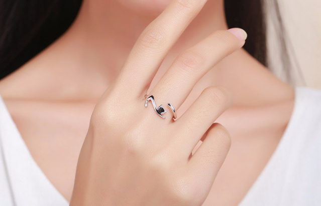 S925 Silver Cat Ring