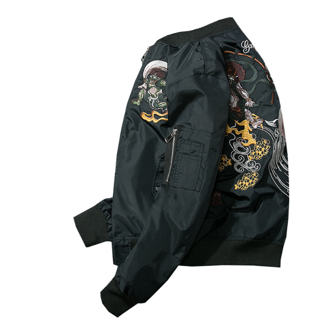 Hannya Embroidered Flight Jacket Image 5