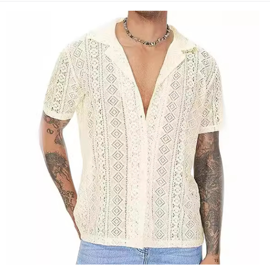 Imagen de Camisa de Manga Corta de Encaje 3