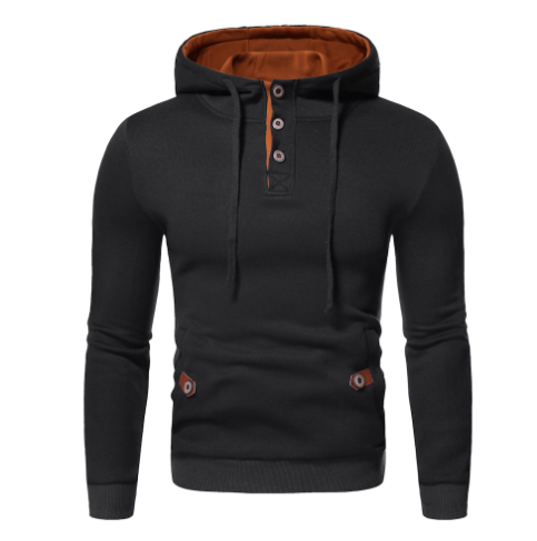 Men's Double Button Hoodie Back View