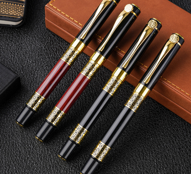 High Quality 530 Golden Carving Mahogany Luxury Fountain Pen