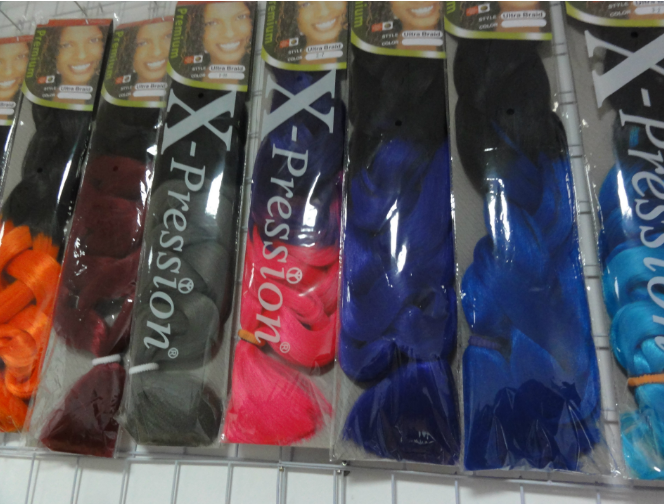 Colorful wig styling