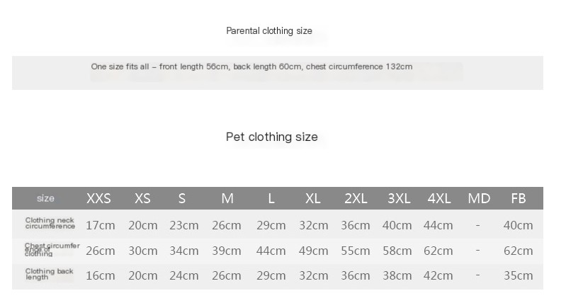 Pet Parent-Child Clothes