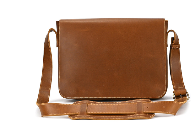 Vintage Leather Crossbody Business Briefcase Image 1