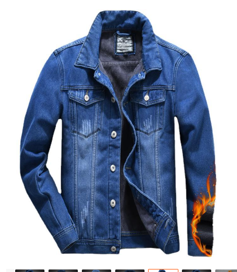 Men's Slim Fit Denim Jacket Image 2