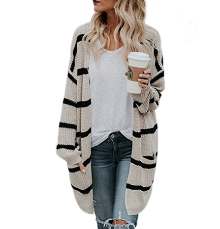 Striped Knitted Cardigan Image 2