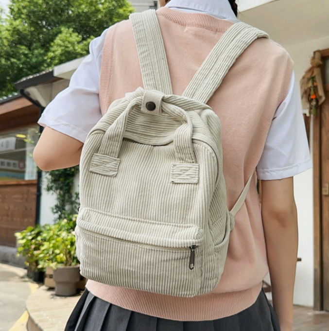 Korean Style Canvas Backpack Green