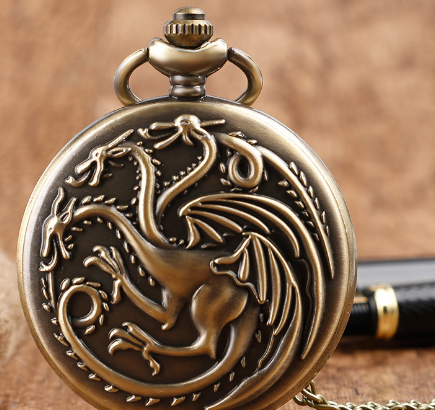 Antique Pocket Watch Necklace - Green Antique