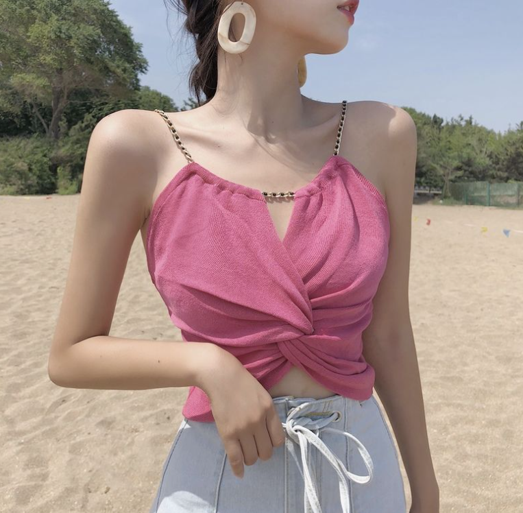 Knot Chain Camisole Pink