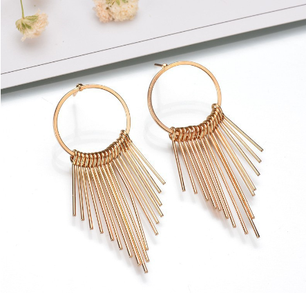 Golden Fringed Earrings