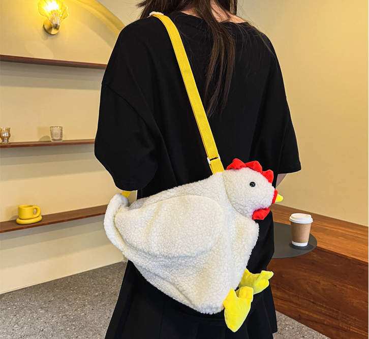 Fuzzy Cute Chicken Crossbody Bag