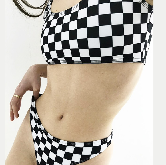 New Plaid Sexy Crop Top and Bikini Set 2