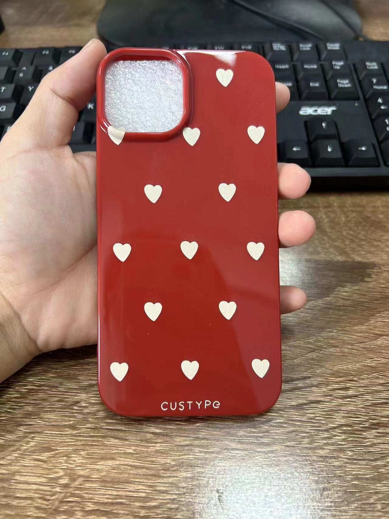 White Love Heart Phone Case