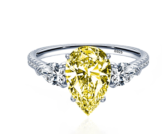 Drop-shaped Diamond Ring 13
