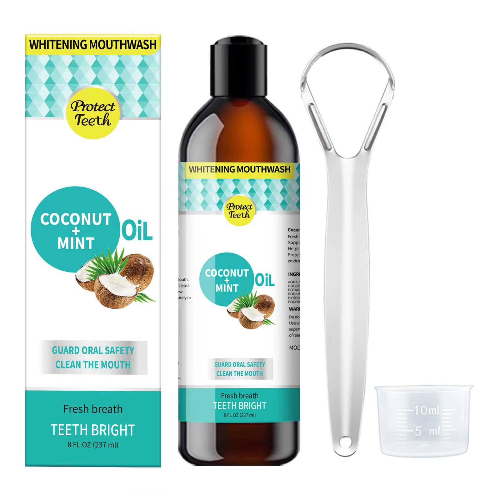Coconut oil mouthwash cleans the mouth and beautifies teeth