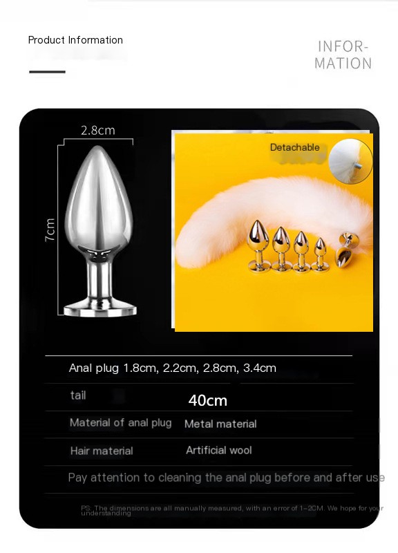 Medium Fluffy Long Fox Tail Butt Plug