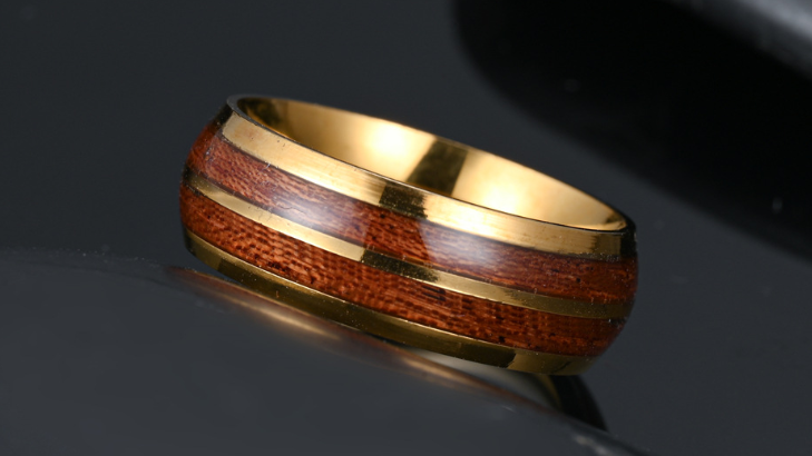 Gold Tungsten Steel Ring Image 3