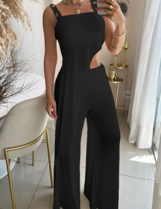 White Irregular Long Suspender Set