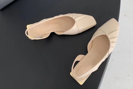 High Heel Crinkled Sandals