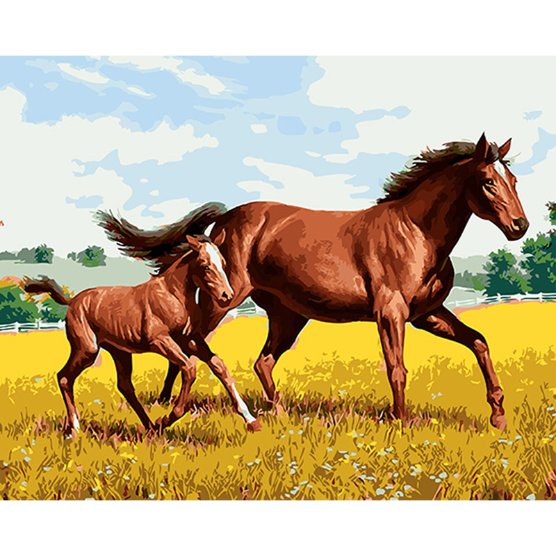 小马与大马 - Oil Painting