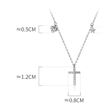 Cross Heart Pendant Necklace