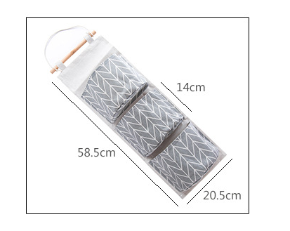 Cotton Linen Hanging Bag - Blue Ash