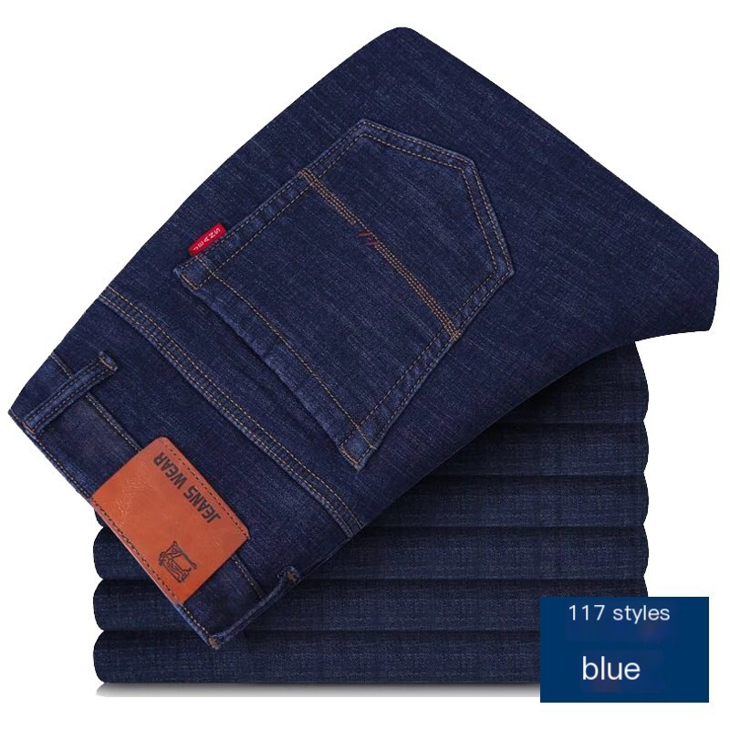 Men's Jeans Slim Straight Black Pants - Style 6
