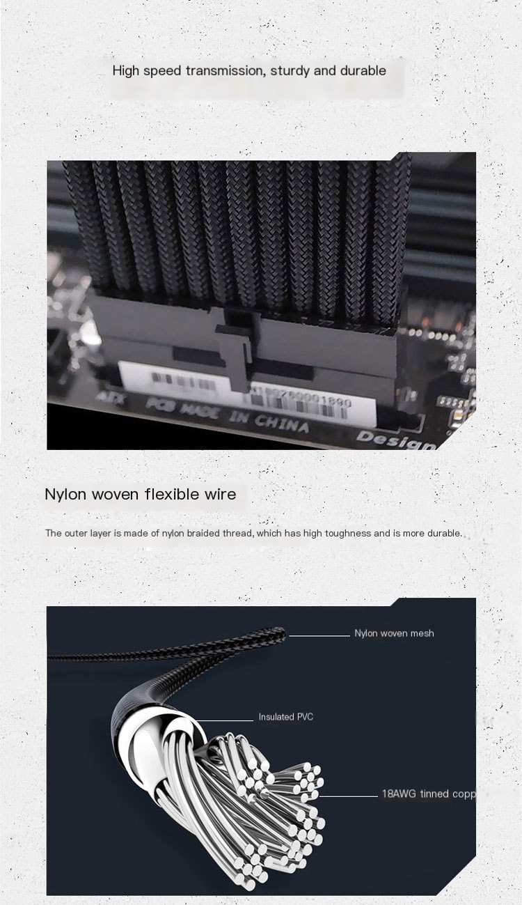 Close-up of the cable design