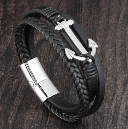 Bracelet Homme en Acier Inoxydable avec Ancre