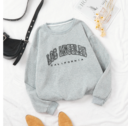 Different sizes of the sweatshirt