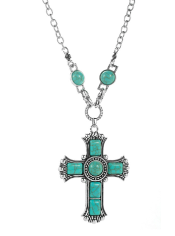 Turkish Evil Eye Cross Keychain Blue
