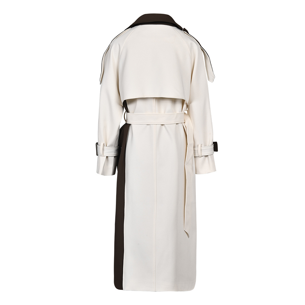 Style example of Women Contrasting Mid-length Trench Coat