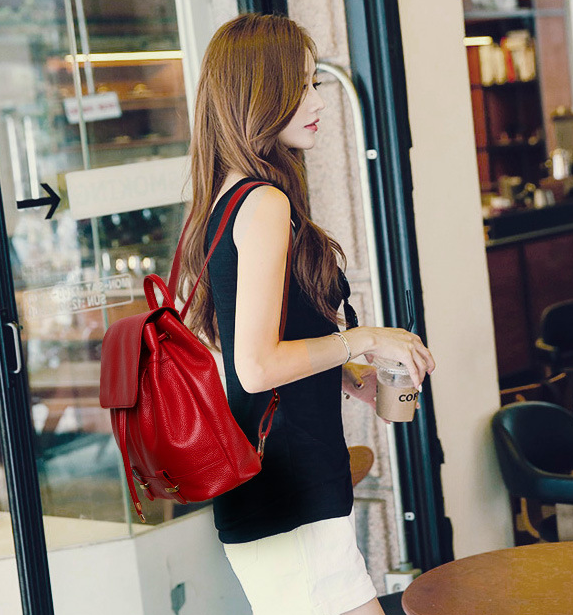 Leather Backpack - Inside View