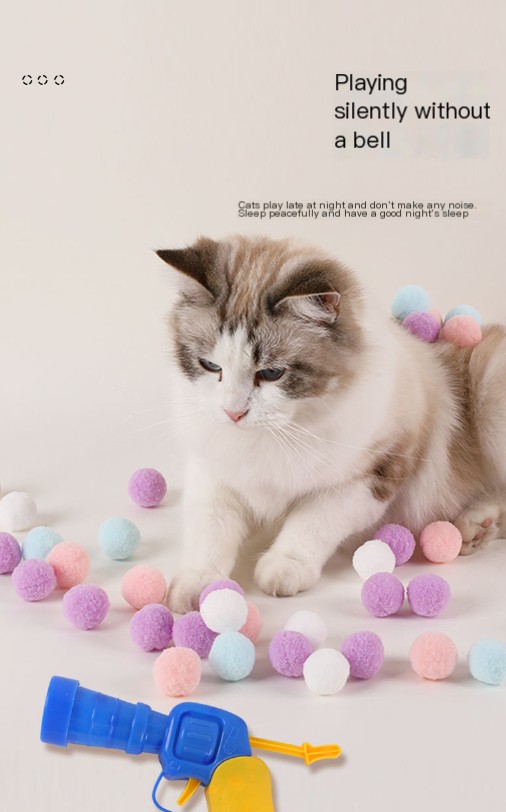 Cat Mute Ball Plush Ball Launcher Gun
