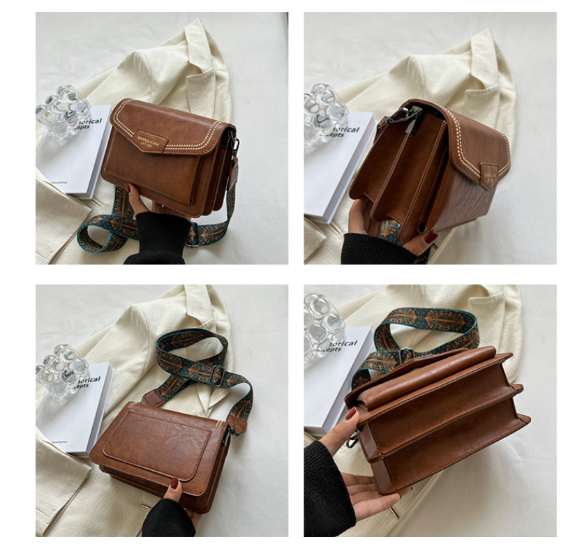 Vintage Small Square Bag - Brown
