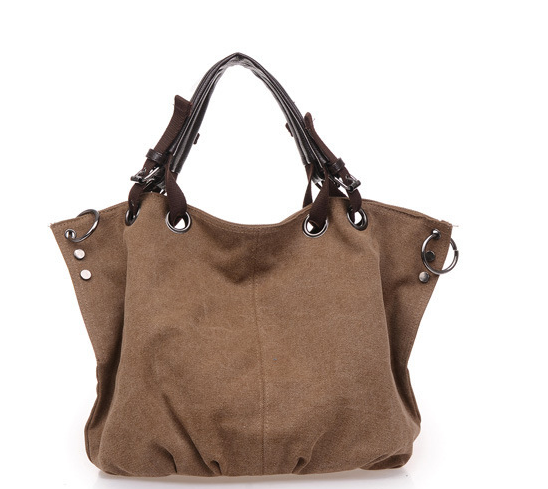 Canvas Shoulder Bag in Black