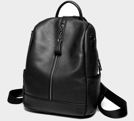 Soft Leather Female Bag Retro Travel Backpack Image 3