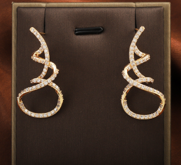 Irregular Twisted Spiral Earrings - Gold