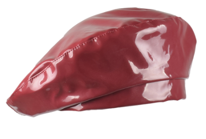 PU Mirror Leather Beret White