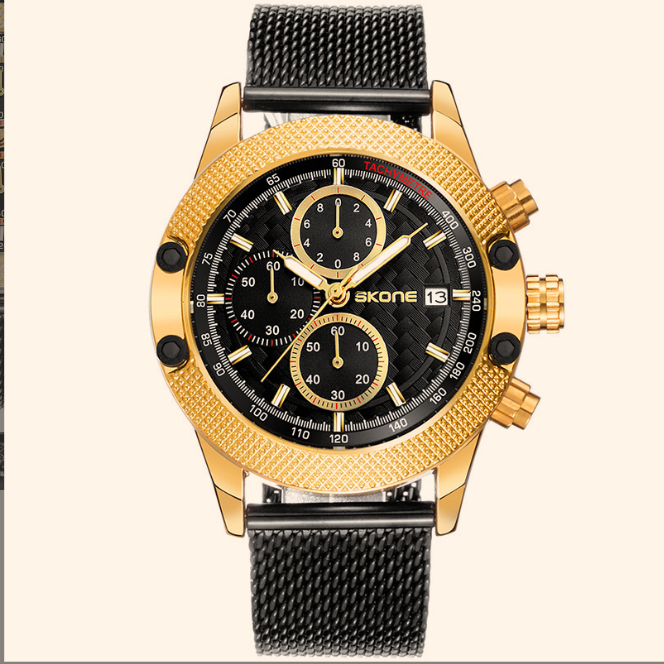 Men's Quartz Sports Watch - Gold