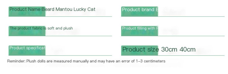 Bearded Cat Plush Toy